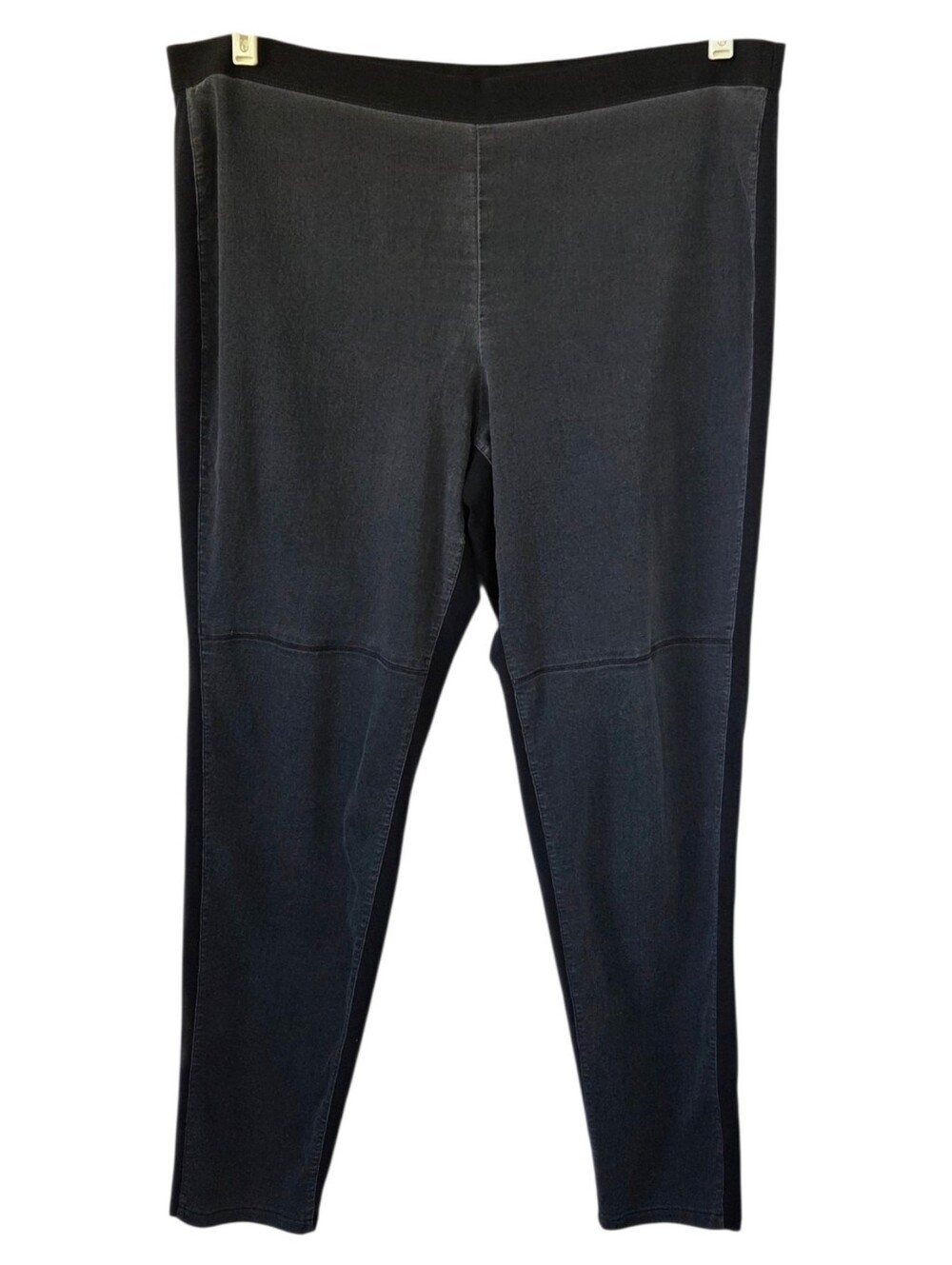 Eileen Fisher Denim & Ponte Knit Jegging Leggings Grey Black Organic Cotton